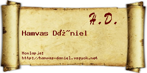 Hamvas Dániel névjegykártya
