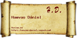 Hamvas Dániel névjegykártya
